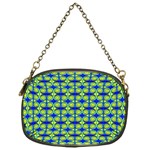 Blue Yellow Green Swirl Pattern Chain Purses (One Side)  Front