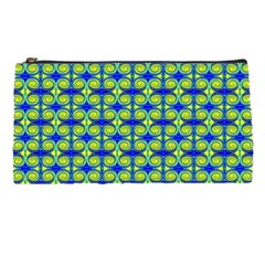 Blue Yellow Green Swirl Pattern Pencil Cases by BrightVibesDesign