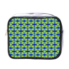 Blue Yellow Green Swirl Pattern Mini Toiletries Bags