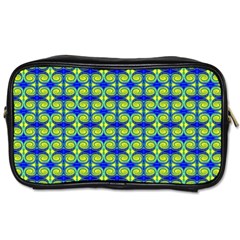 Blue Yellow Green Swirl Pattern Toiletries Bags