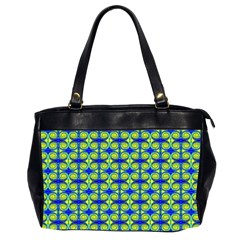 Blue Yellow Green Swirl Pattern Office Handbags (2 Sides) 