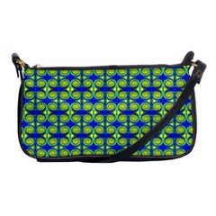 Blue Yellow Green Swirl Pattern Shoulder Clutch Bags