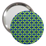 Blue Yellow Green Swirl Pattern 3  Handbag Mirrors Front