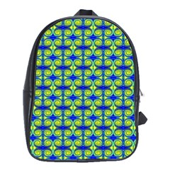 Blue Yellow Green Swirl Pattern School Bag (XL)