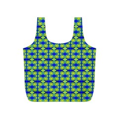 Blue Yellow Green Swirl Pattern Full Print Recycle Bags (S) 