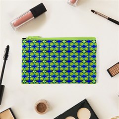 Blue Yellow Green Swirl Pattern Cosmetic Bag (XS)