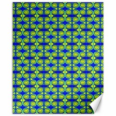 Blue Yellow Green Swirl Pattern Canvas 11  X 14   by BrightVibesDesign