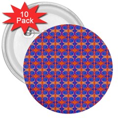 Blue Orange Yellow Swirl Pattern 3  Buttons (10 Pack)  by BrightVibesDesign