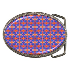 Blue Orange Yellow Swirl Pattern Belt Buckles by BrightVibesDesign