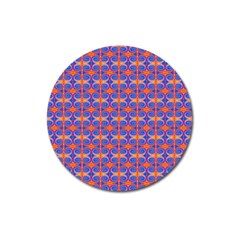 Blue Orange Yellow Swirl Pattern Magnet 3  (round) by BrightVibesDesign