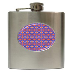 Blue Orange Yellow Swirl Pattern Hip Flask (6 Oz) by BrightVibesDesign