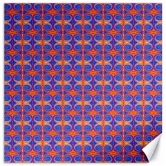 Blue Orange Yellow Swirl Pattern Canvas 12  X 12   by BrightVibesDesign