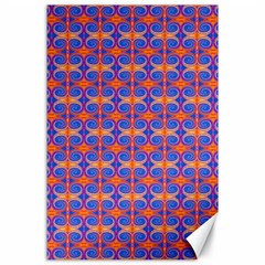 Blue Orange Yellow Swirl Pattern Canvas 24  X 36  by BrightVibesDesign