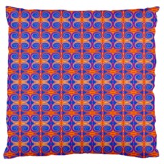 Blue Orange Yellow Swirl Pattern Large Cushion Case (two Sides) by BrightVibesDesign