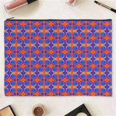 Blue Orange Yellow Swirl Pattern Cosmetic Bag (xxxl)  by BrightVibesDesign