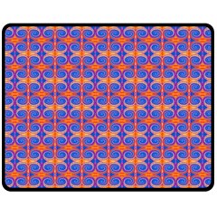 Blue Orange Yellow Swirl Pattern Double Sided Fleece Blanket (medium)  by BrightVibesDesign