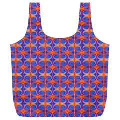 Blue Orange Yellow Swirl Pattern Full Print Recycle Bags (l)  by BrightVibesDesign