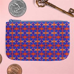 Blue Orange Yellow Swirl Pattern Large Coin Purse by BrightVibesDesign