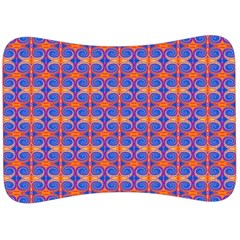 Blue Orange Yellow Swirl Pattern Velour Seat Head Rest Cushion