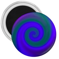 Swirl Green Blue Abstract 3  Magnets by BrightVibesDesign