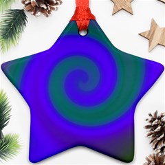 Swirl Green Blue Abstract Ornament (star) by BrightVibesDesign