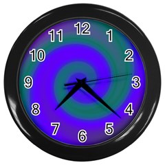 Swirl Green Blue Abstract Wall Clocks (black) by BrightVibesDesign