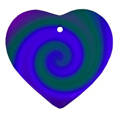 Swirl Green Blue Abstract Heart Ornament (two Sides) by BrightVibesDesign