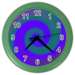 Swirl Green Blue Abstract Color Wall Clocks by BrightVibesDesign