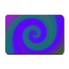 Swirl Green Blue Abstract Small Doormat  by BrightVibesDesign