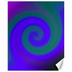 Swirl Green Blue Abstract Canvas 11  X 14   by BrightVibesDesign