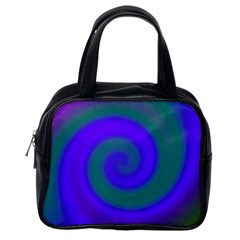 Swirl Green Blue Abstract Classic Handbags (one Side) by BrightVibesDesign