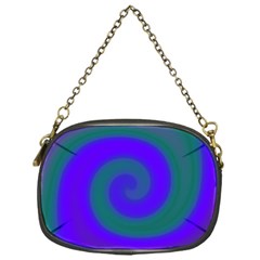 Swirl Green Blue Abstract Chain Purses (one Side)  by BrightVibesDesign