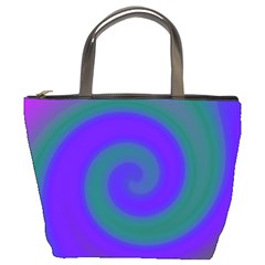 Swirl Green Blue Abstract Bucket Bags by BrightVibesDesign