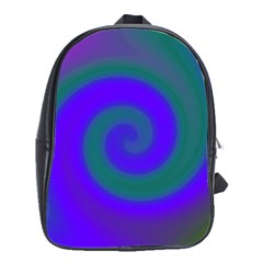 Swirl Green Blue Abstract School Bag (large) by BrightVibesDesign