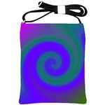 Swirl Green Blue Abstract Shoulder Sling Bags Front