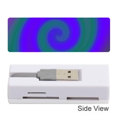 Swirl Green Blue Abstract Memory Card Reader (stick)  by BrightVibesDesign