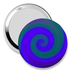 Swirl Green Blue Abstract 3  Handbag Mirrors by BrightVibesDesign