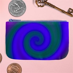 Swirl Green Blue Abstract Large Coin Purse by BrightVibesDesign