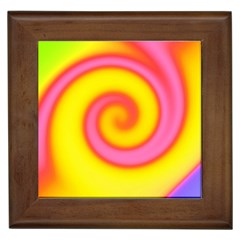 Swirl Yellow Pink Abstract Framed Tiles