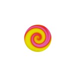 Swirl Yellow Pink Abstract 1  Mini Magnets Front