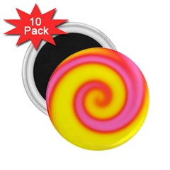 Swirl Yellow Pink Abstract 2.25  Magnets (10 pack) 