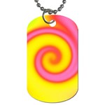 Swirl Yellow Pink Abstract Dog Tag (One Side) Front