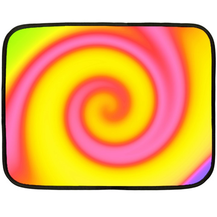 Swirl Yellow Pink Abstract Fleece Blanket (Mini)