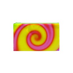 Swirl Yellow Pink Abstract Cosmetic Bag (XS)