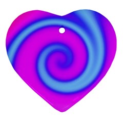 Swirl Pink Turquoise Abstract Ornament (Heart)