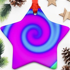 Swirl Pink Turquoise Abstract Ornament (Star)