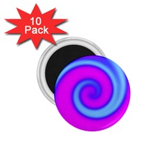 Swirl Pink Turquoise Abstract 1.75  Magnets (10 pack) 