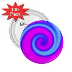 Swirl Pink Turquoise Abstract 2.25  Buttons (100 pack) 