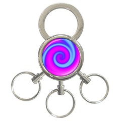 Swirl Pink Turquoise Abstract 3-Ring Key Chains