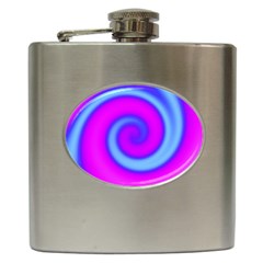 Swirl Pink Turquoise Abstract Hip Flask (6 Oz) by BrightVibesDesign